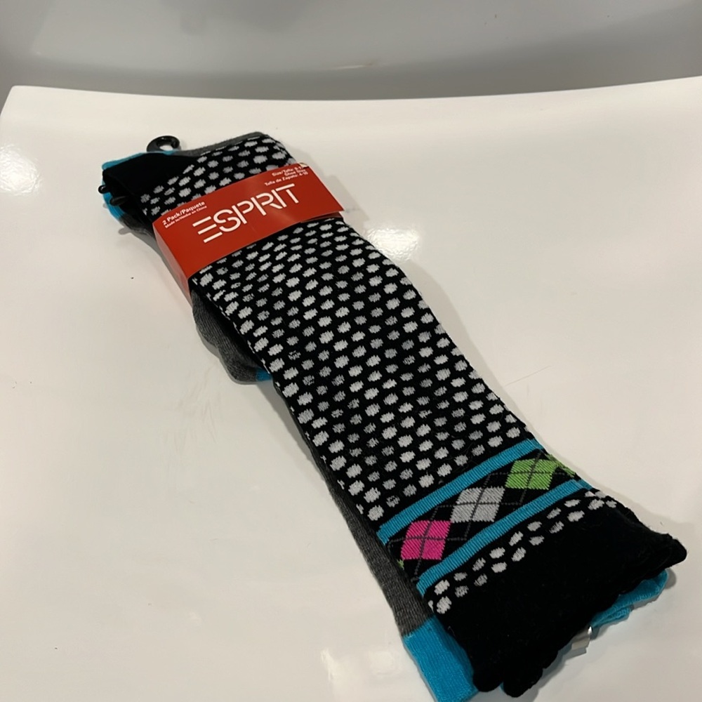 ESPRIT Boot Socks/ Knee Socks - NWT - Size 9-11 - Two pairs - Picture 4 of 8